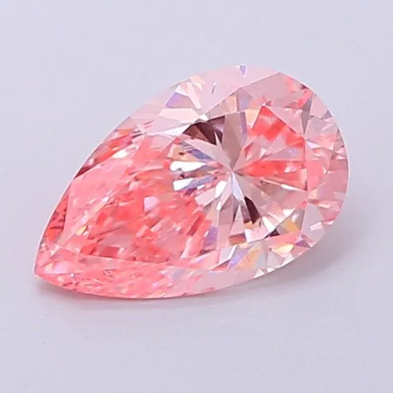 0.86ct PEAR Fancy Vivid Pink VS2 Coloured Lab diamond