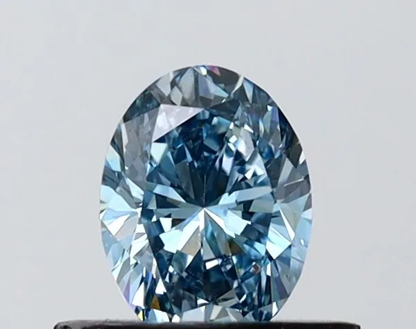 0.52ct OVAL Fancy Vivid Blue VVS2 Coloured Lab diamond
