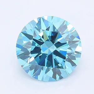 1.12ct ROUND Fancy Vivid Blue VS1 Coloured Lab diamond