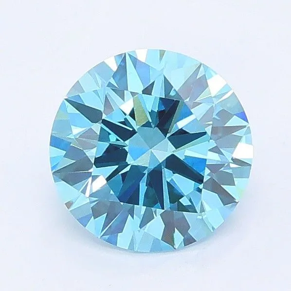 1.12ct ROUND Fancy Vivid Blue VS1 Coloured Lab diamond