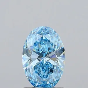 1.01ct OVAL Fancy Vivid Blue VVS2 Coloured Lab diamond