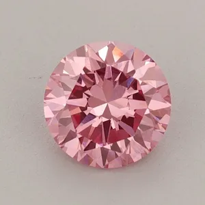 0.82ct ROUND Fancy Vivid Pink VS2 Coloured Lab diamond