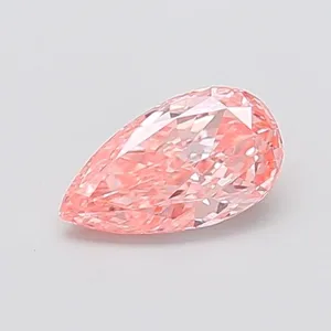 0.8ct PEAR Fancy Vivid Pink VVS2 Coloured Lab diamond