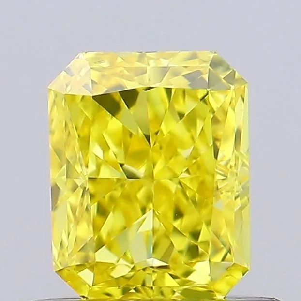 0.71ct RADIANT Fancy Vivid Yellow VVS2 Coloured Lab diamond