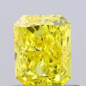 0.71ct RADIANT Fancy Vivid Yellow VVS2 Coloured Lab diamond