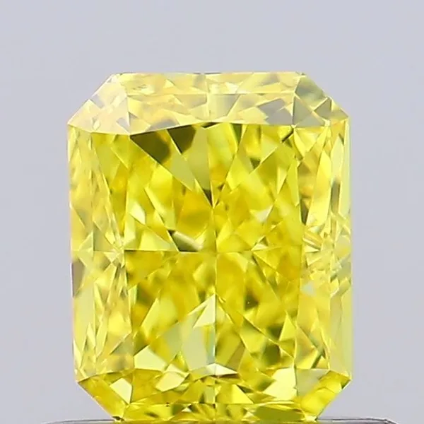 0.71ct RADIANT Fancy Vivid Yellow VVS2 Coloured Lab diamond