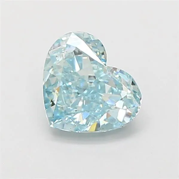 0.99ct HEART Fancy Intense Greenish Blue VVS2 Coloured Lab diamond