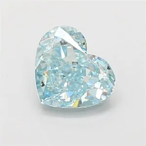 0.99ct HEART Fancy Intense Greenish Blue VVS2 Coloured Lab diamond