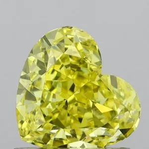 1.04ct HEART Fancy Vivid Yellow VVS2 Coloured Lab diamond