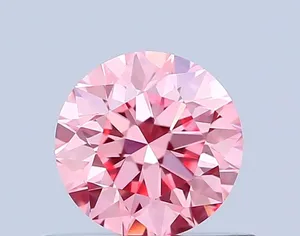 0.51ct ROUND Fancy Vivid Pink VS1 Coloured Lab diamond