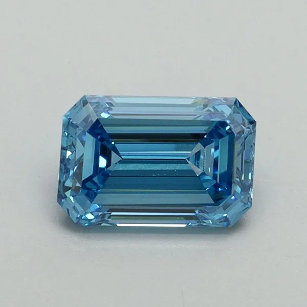 1ct EMERALD Fancy Vivid Blue VS1 Coloured Lab diamond