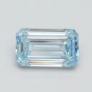 1.1ct EMERALD Fancy Intense Blue VS1 Coloured Lab diamond