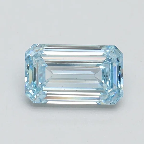 1.1ct EMERALD Fancy Intense Blue VS1 Coloured Lab diamond