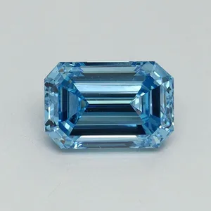 1ct EMERALD Fancy Vivid Blue VS1 Coloured Lab diamond