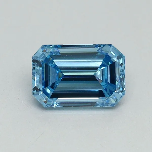 1ct EMERALD Fancy Vivid Blue VS1 Coloured Lab diamond