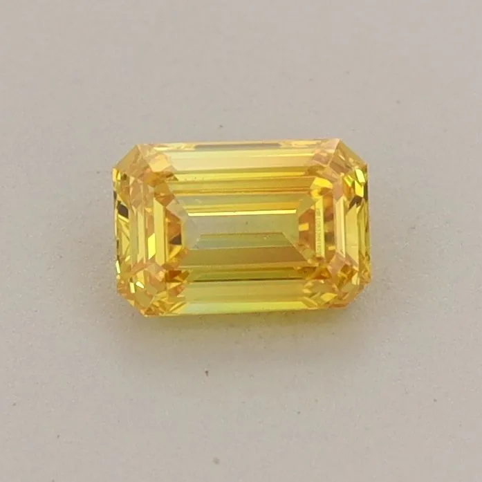 0.41ct EMERALD Fancy Vivid Yellow VS1 Coloured Lab diamond