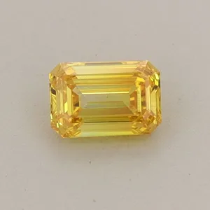 0.41ct EMERALD Fancy Vivid Yellow VS1 Coloured Lab diamond