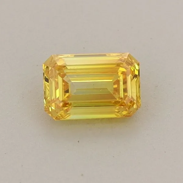 0.41ct EMERALD Fancy Vivid Yellow VS1 Coloured Lab diamond