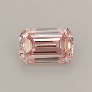 0.54ct EMERALD Fancy Intense Pink VVS2 Coloured Lab diamond