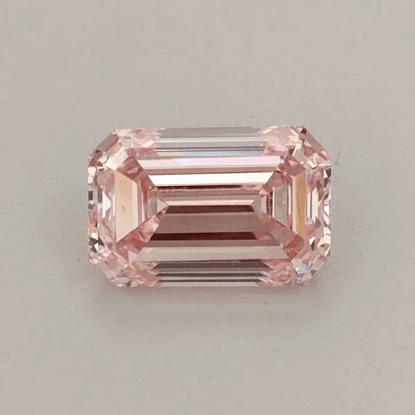 0.54ct EMERALD Fancy Intense Pink VVS2 Coloured Lab diamond