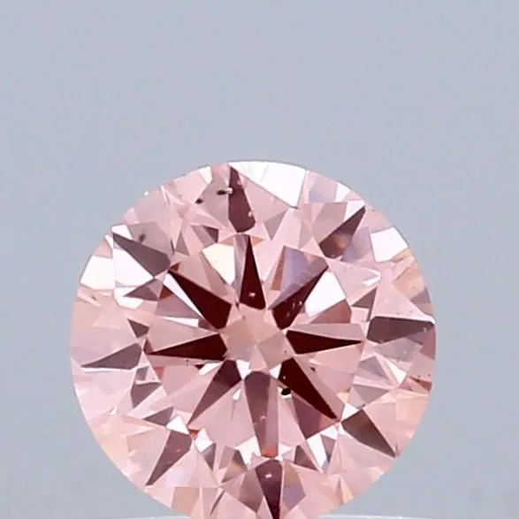 0.58ct ROUND Fancy Vivid Pink SI1 Coloured Lab diamond