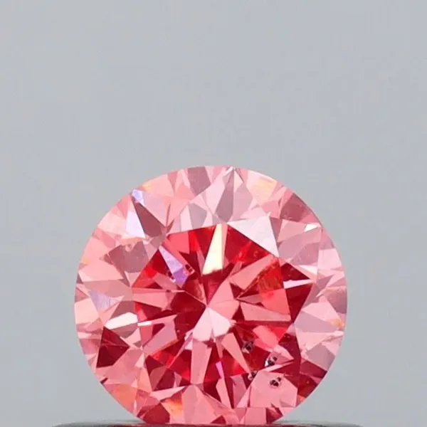 0.41ct ROUND Fancy Vivid Pink SI1 Coloured Lab diamond