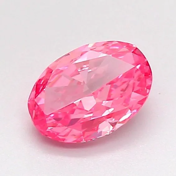 0.86ct OVAL Fancy Vivid Pink VS2 Coloured Lab diamond