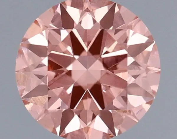 0.42ct ROUND Fancy Vivid Pink VVS2 Coloured Lab diamond