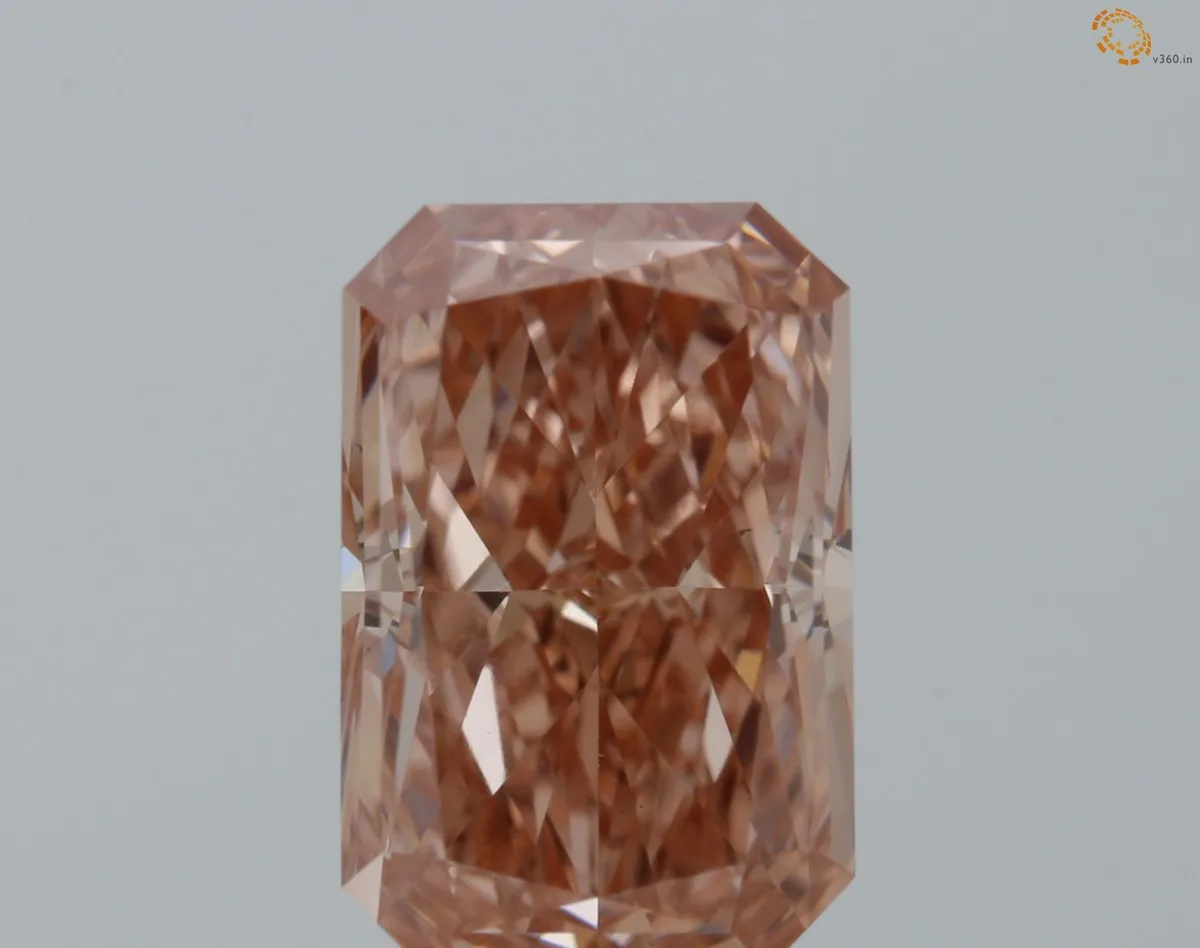 1.01ct RADIANT Fancy Vivid Pink VVS2 Coloured Lab diamond