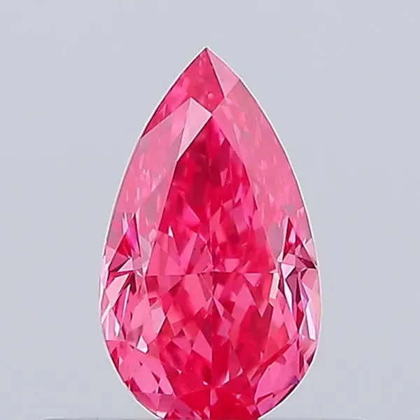0.57ct PEAR Fancy Vivid Pink VVS2 Coloured Lab diamond