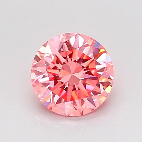 0.65ct ROUND Fancy Vivid Pink VS1 Coloured Lab diamond