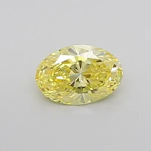 0.3ct OVAL Fancy Vivid Yellow VVS2 Coloured Lab diamond