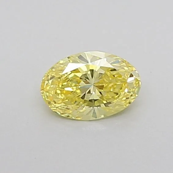 0.3ct OVAL Fancy Vivid Yellow VVS2 Coloured Lab diamond