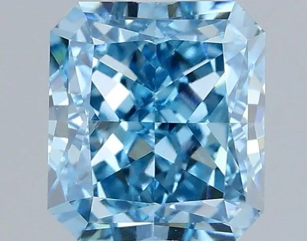 1.05ct RADIANT Fancy Vivid Blue VVS2 Coloured Lab diamond