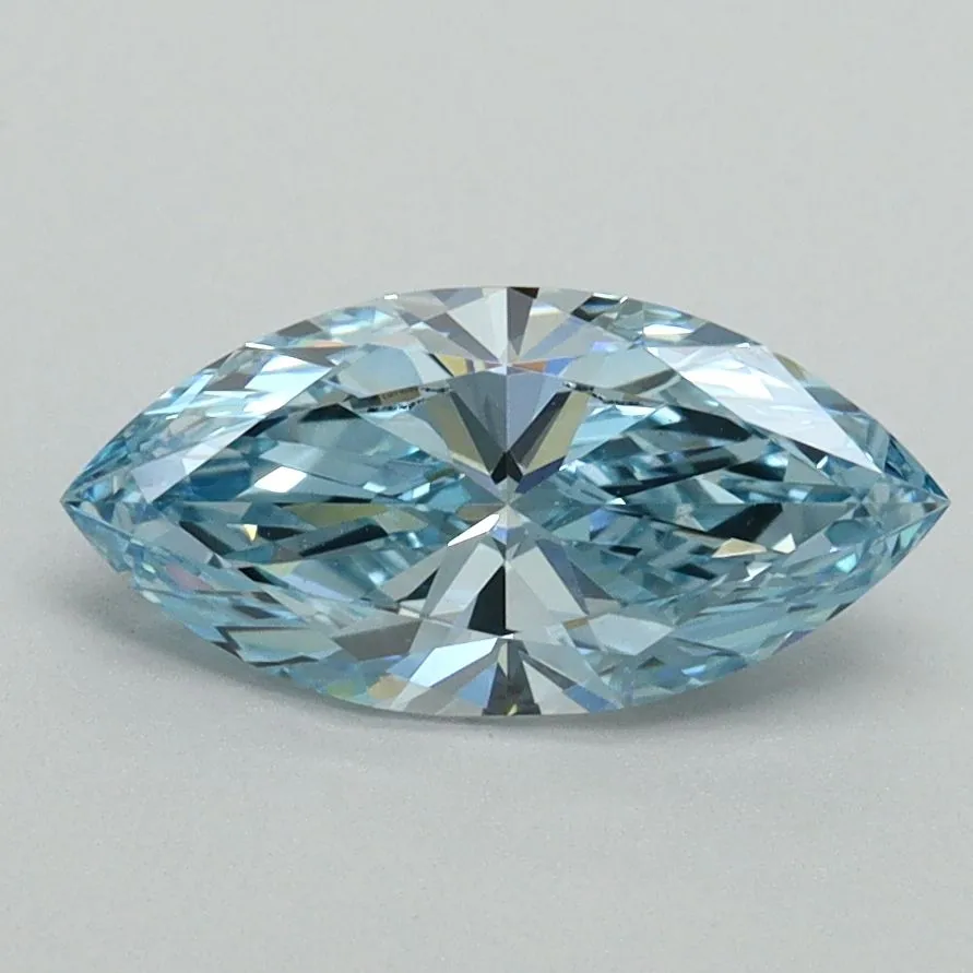 1.01ct MARQUISE Fancy Vivid Blue VVS2 Coloured Lab diamond