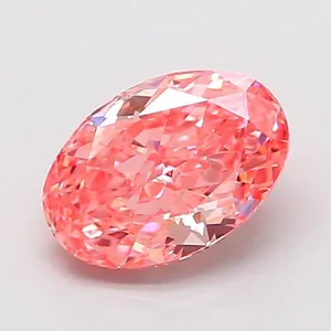 1.06ct OVAL Fancy Vivid Pink VVS2 Coloured Lab diamond