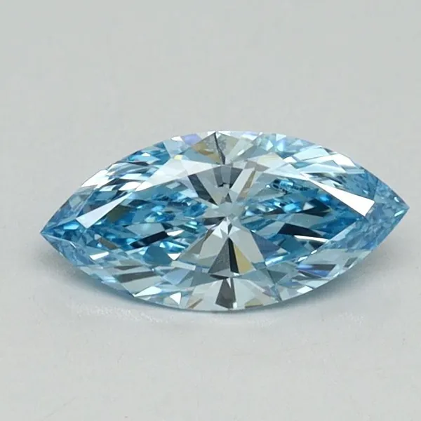 0.52ct MARQUISE Fancy Vivid Blue VS1 Coloured Lab diamond
