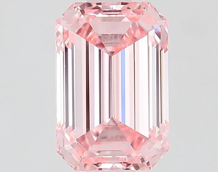 1.44ct EMERALD Fancy Vivid Pink VVS2 Coloured Lab diamond