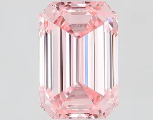 1.44ct EMERALD Fancy Vivid Pink VVS2 Coloured Lab diamond