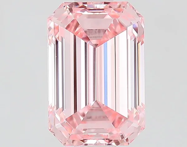 1.44ct EMERALD Fancy Vivid Pink VVS2 Coloured Lab diamond