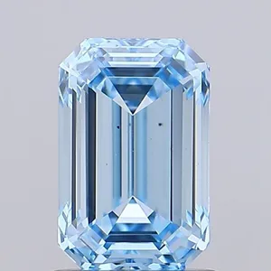 1.03ct EMERALD Fancy Vivid Blue VS1 Coloured Lab diamond