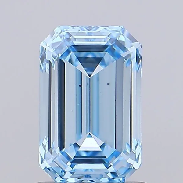1.03ct EMERALD Fancy Vivid Blue VS1 Coloured Lab diamond