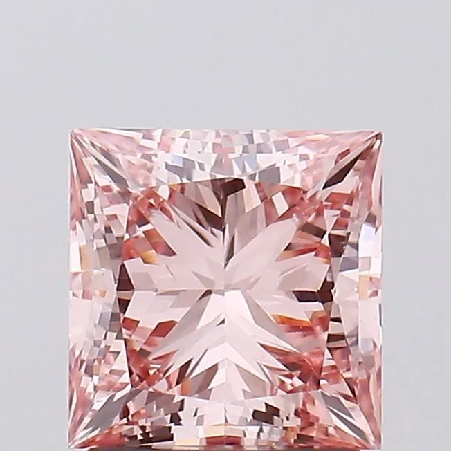 1.73ct PRINCESS Fancy Intense Pink VVS2 Coloured Lab diamond