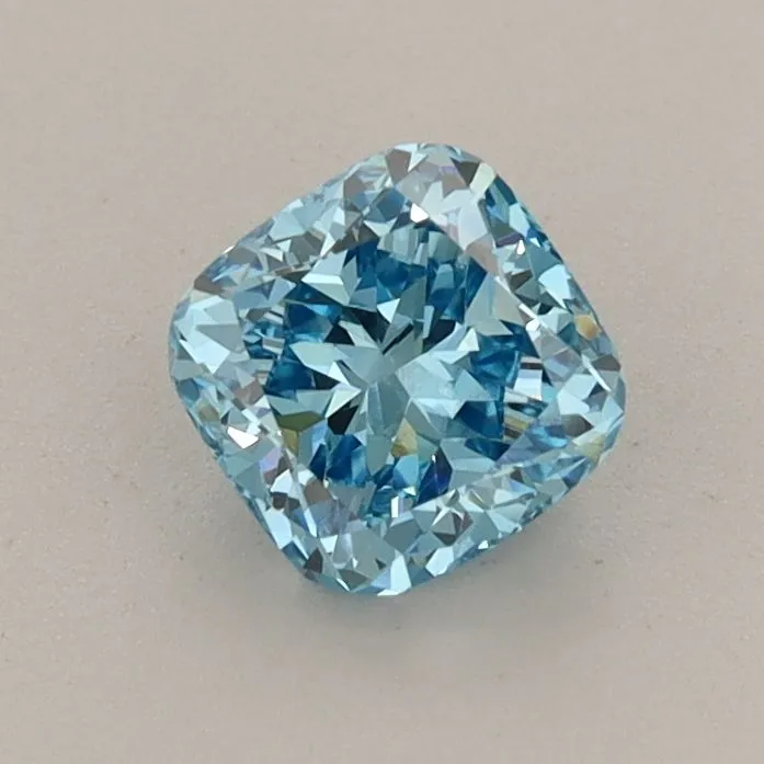 0.73ct CUSHION Fancy Vivid Blue VS1 Coloured Lab diamond