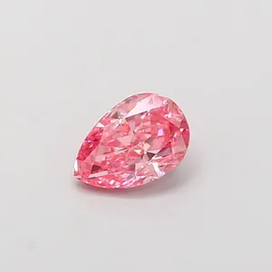 0.51ct PEAR Fancy Vivid Pink VVS2 Coloured Lab diamond