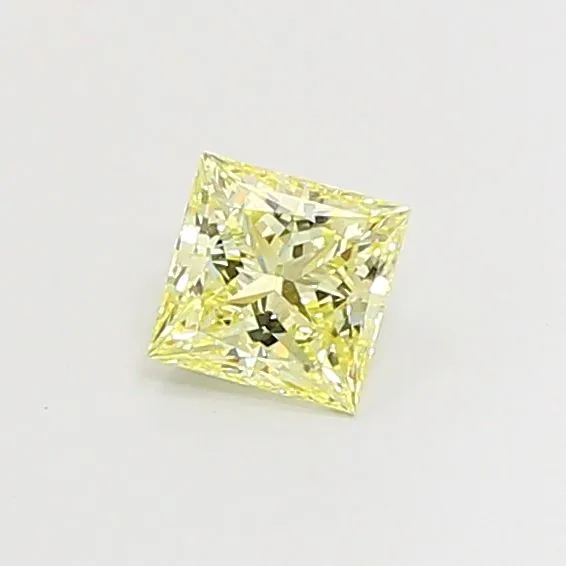 1.08ct PRINCESS Fancy Light Yellow VS1 Coloured Lab diamond