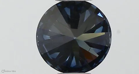 0.35ct ROUND Fancy Deep Blue SI1 Coloured Lab diamond