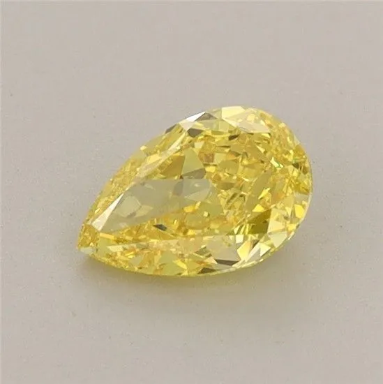 0.55ct PEAR Fancy Vivid Yellow VVS2 Coloured Lab diamond