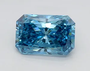 1.21ct RADIANT Fancy Vivid Blue VS2 Coloured Lab diamond