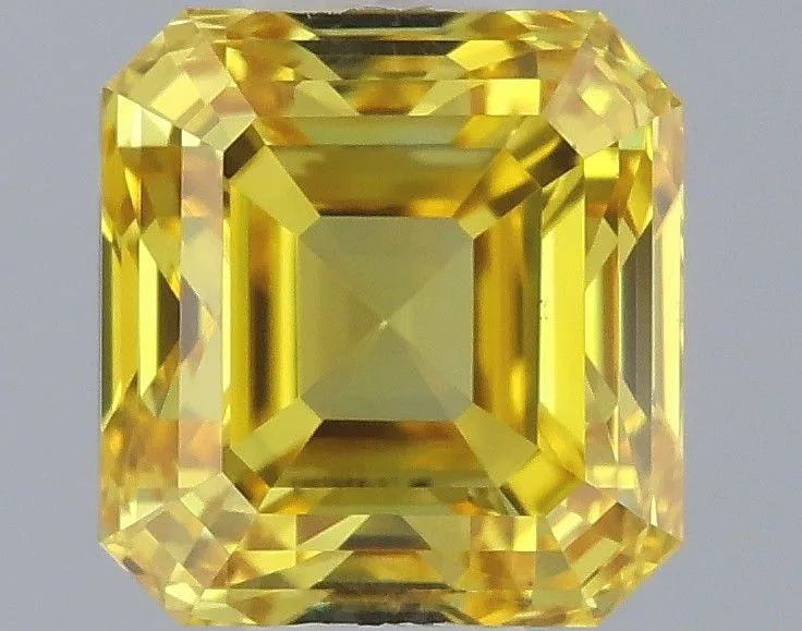0.52ct EMERALD Fancy Vivid Yellow VS1 Coloured Lab diamond